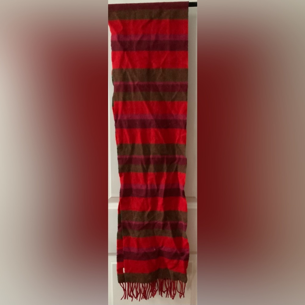 Red and brown stripe scarf